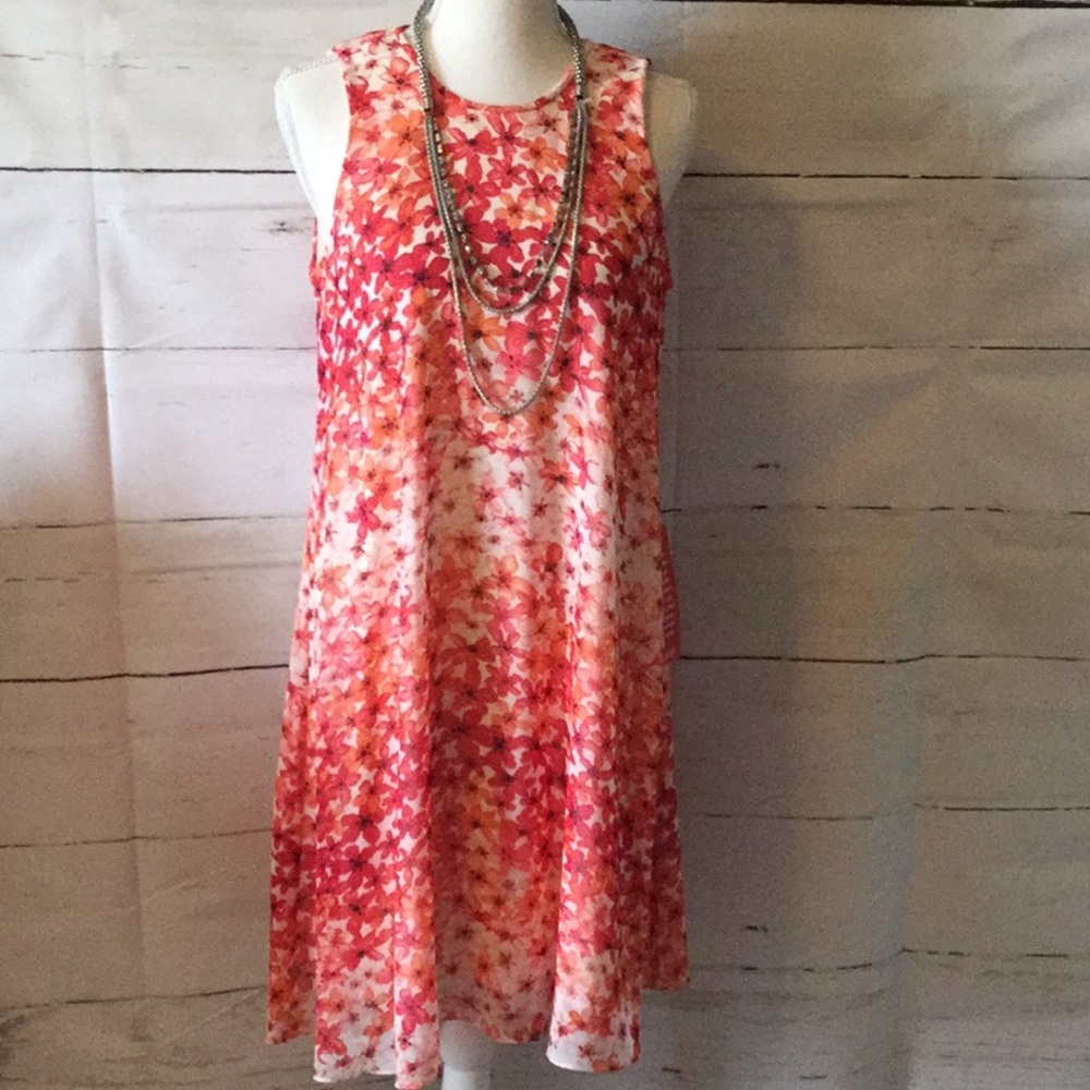 Calvin Klein Floral sleeveless dress small